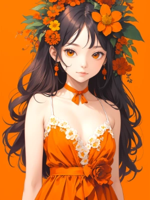 orange dress