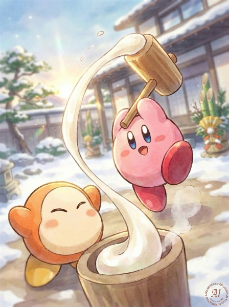 新年のお餅つき