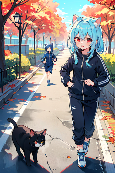 ジョギングするお姉様