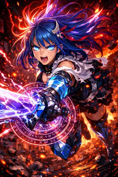 青き雷の戦士、炎獄の決戦