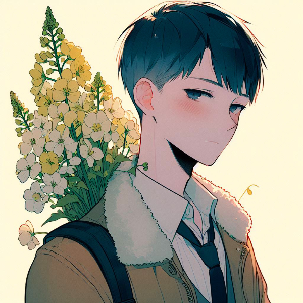 菜の花と、黄緑髪の短髪少年＊その5(4枚)