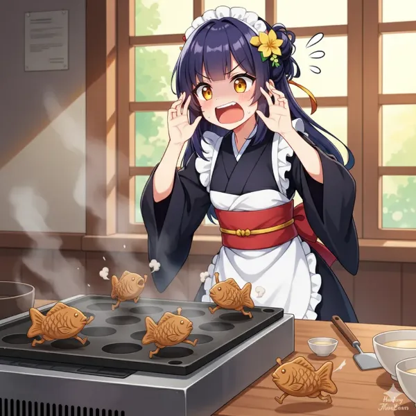 鉄板から逃げるたい焼き