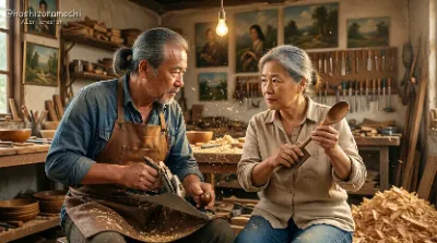 工房の木屑舞う中で紡がれる創造の時間