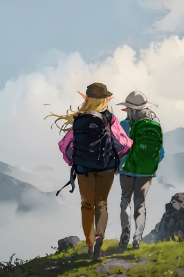 登山するエルフさん 5