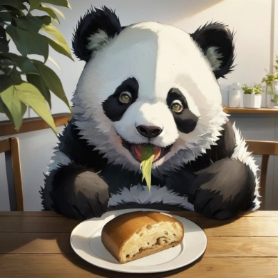 パン食べるパンダ