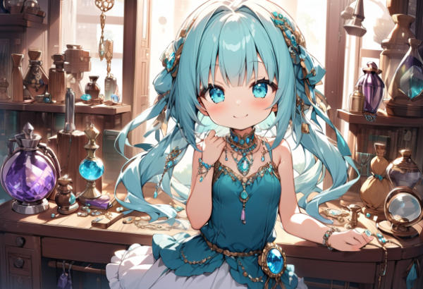 可愛い宝石商の少女