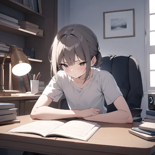 女子生徒と学習用スマートスピーカー