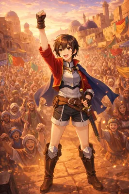 夕陽に輝く革命の旗手