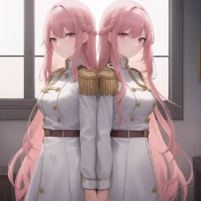 軍服の双子・桃