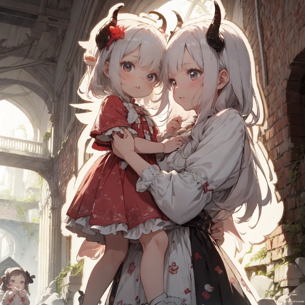 Devil mother and child