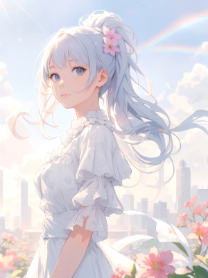 white ponytail