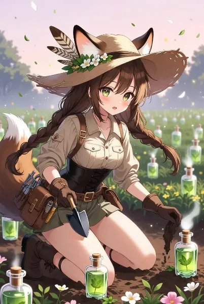 フレグランスミントの瓶を収穫する農家の少女