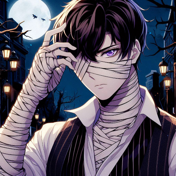 包帯を巻いて、ミイラな黒髪短髪男性★その1(12枚)