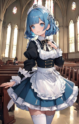 アイドル青髪メイドさん
