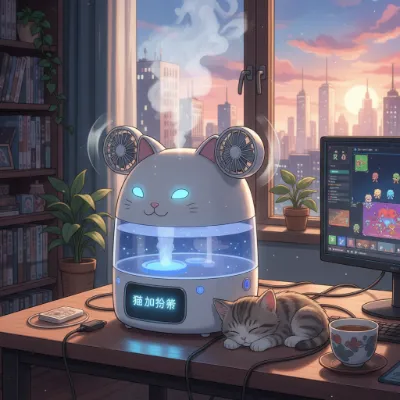 夕暮れの部屋で眠る猫と加湿器の秘密