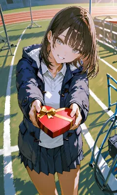 茶髪ショート　バレンタイン