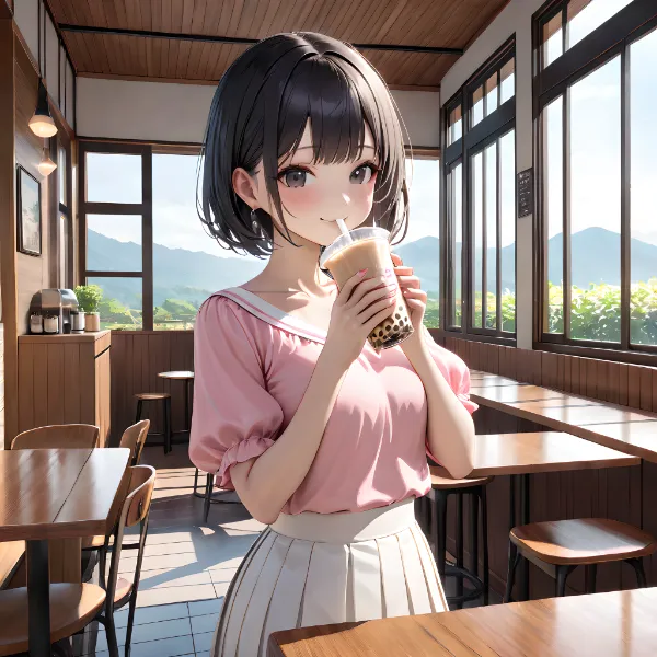 渡辺葵ちゃんの「タピオカ撮影」