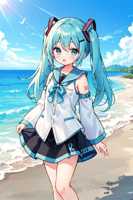 初音ミク　ビーチサイド