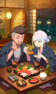 本物の魚に驚く夜の食卓