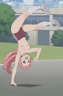裸ブルマで片手逆立ち