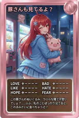夜カード「豚さんも見てるよ？」