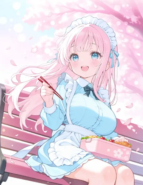 お花見メイドさん