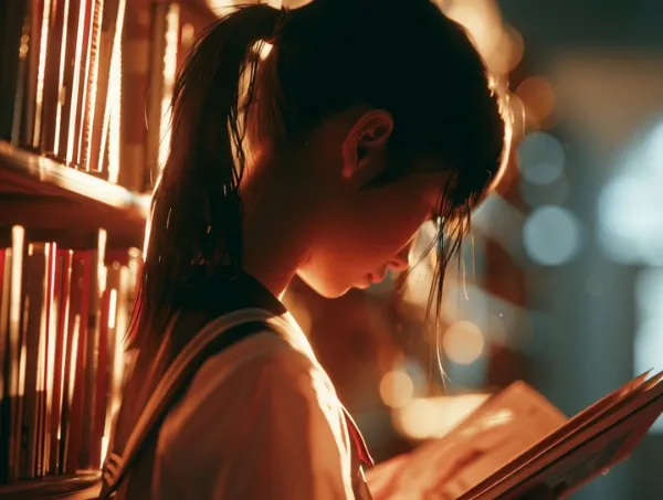 図書館で読書