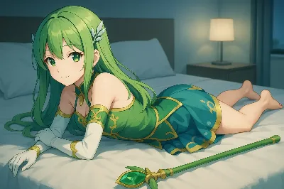 旅先の宿でくつろぐ魔法少女