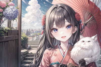 ペットの猫とお散歩