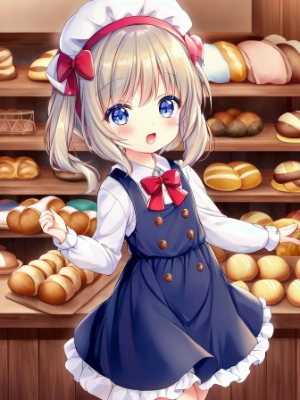 パン屋で働く女の子