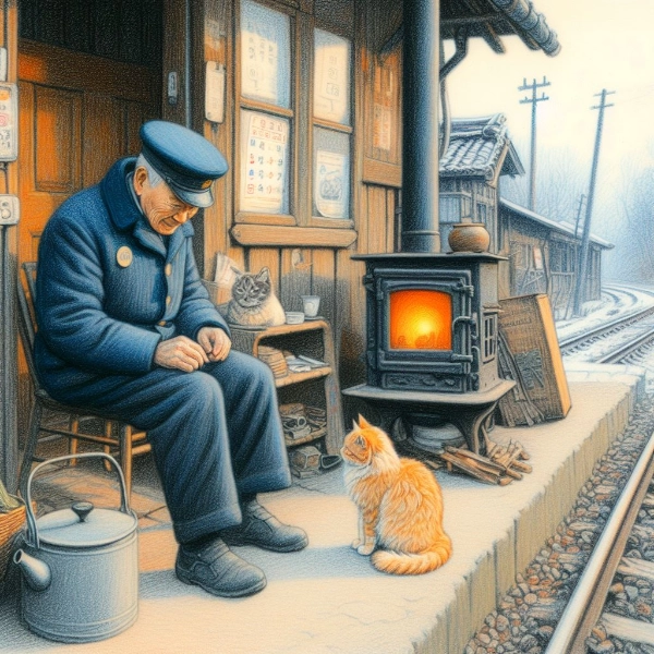 老駅員と猫