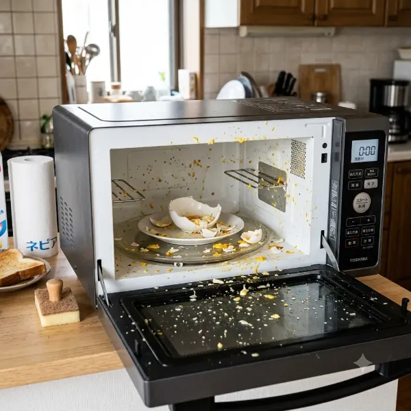 レンジで爆発した卵