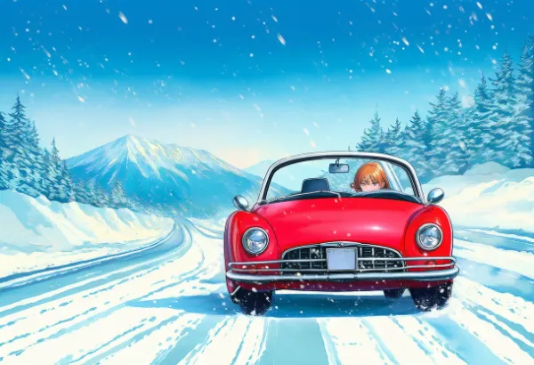 赤いオープンカー