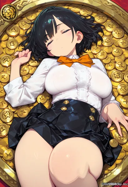 金貨の海に沈む少女の休息