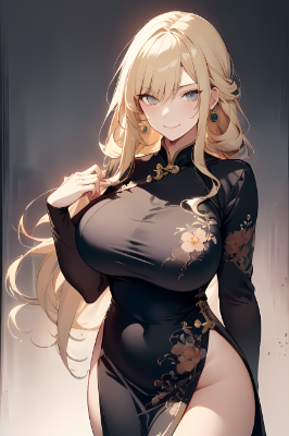 黒いチャイナドレス
