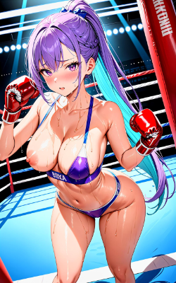紫の閃光！素早い拳で勝利を掴む！