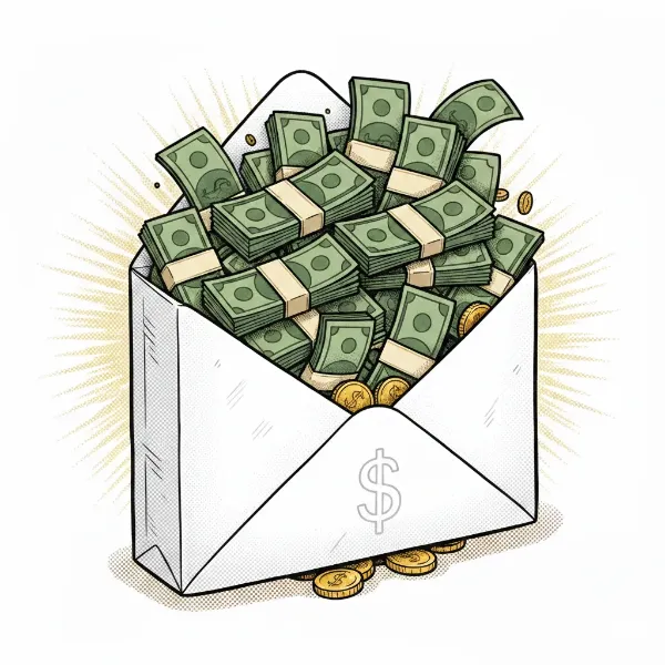 札束いっぱいの封筒