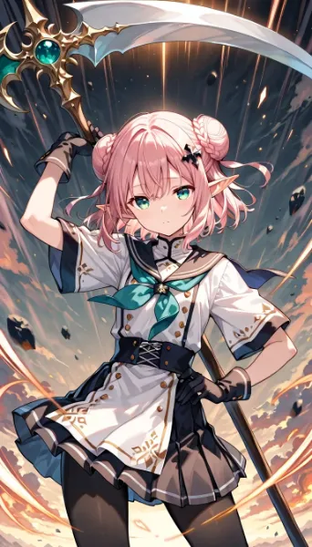 大鎌を持ったエルフちゃん