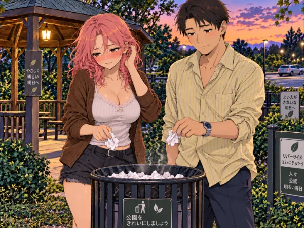 夕暮れのゴミ箱で交わす想い