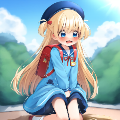 セーラー服な金髪少女がおもらし