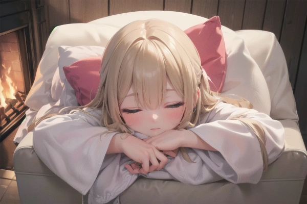 【お題_暖炉】暖まったら眠いー