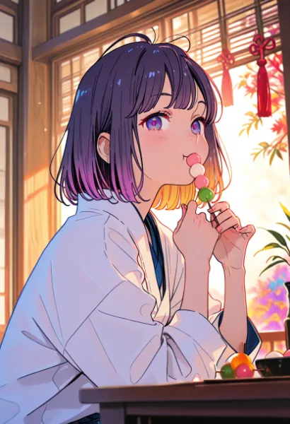 団子🍡を食べる少女