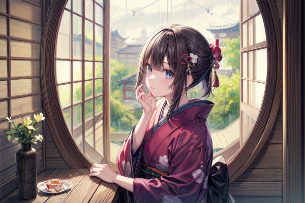 丸窓からのぞく