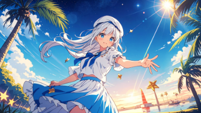 青空の元