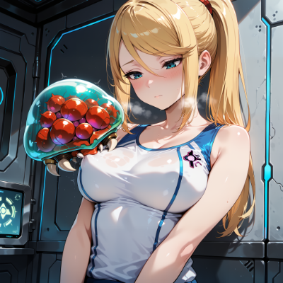メトロイドシリーズ未履修のウンダバー＿がベビーメトロイドに乳首吸われて感じちゃうサムスアランの画像を持ってくる回