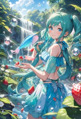 水の精霊といちご