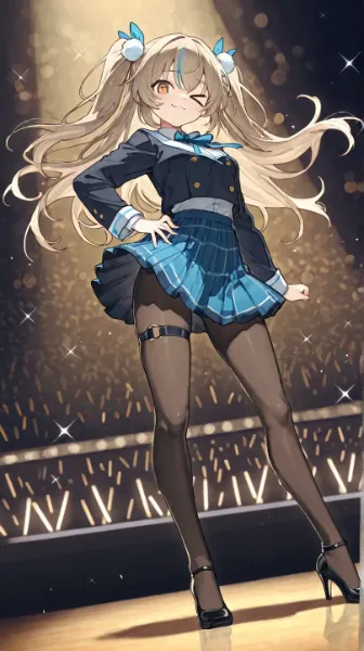 ステージでポーズする少女