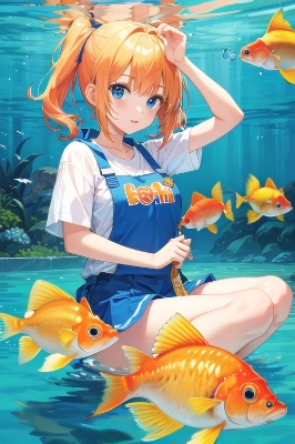 美少女 金魚