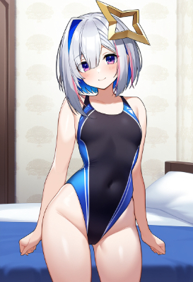 天音かなた　競泳水着顔面騎乗