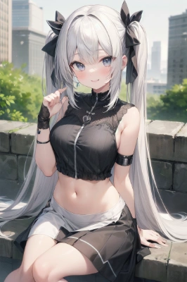 銀髪ツインテ